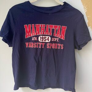 H&M navy blue cropped tee